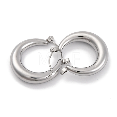 Non-Tarnish Moon Stainless Steel Hoop Earrings EJEW-H013-10P-1