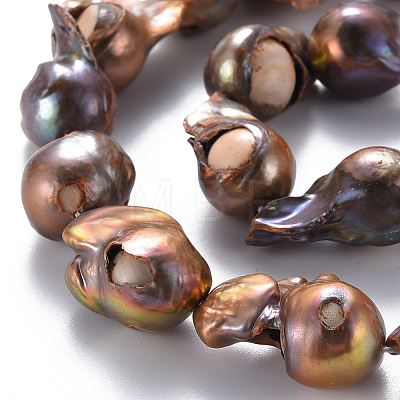 Natural Baroque Pearl Keshi Pearl Beads Strands PEAR-S021-166B-1