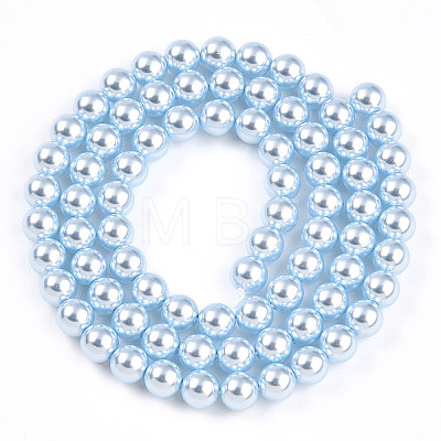 Baking Paint Pearlized Glass Pearl Bead Strands HY-N002-5mm-A05-1