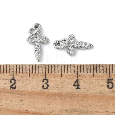 Brass Micro Pave Cubic Zirconia Charms KK-U056-26P-1