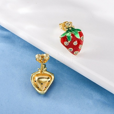 Brass Micro Pave Cubic Zirconia Stud Earrings EJEW-D322-05G-01-1