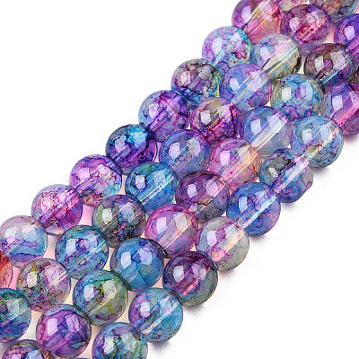 Baking Paint Glass Beads Strands DGLA-Q023-6mm-DB57-1