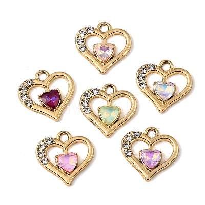 UV Plating Alloy Glass Pendants FIND-K032-11G-1