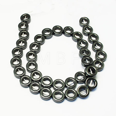Non-magnetic Synthetic Hematite Beads Strands G-S081-14mm-1