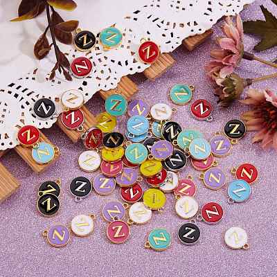 120Pcs 12 Colors Golden Plated Alloy Charms ENAM-SZ0001-64Z-1