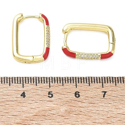 Brass Micro Pave Cubic Zirconia Hoop Earrings KK-CBA98BA-01G-A-1