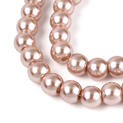 Baking Paint Pearlized Glass Pearl Round Bead Strands HY-Q003-6mm-11-A-1