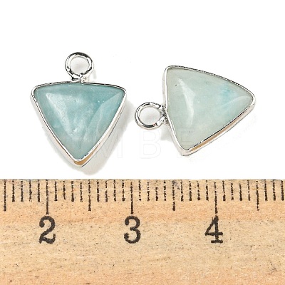 Natural Flower Amazonite Triangle Charms G-K338-24P-1