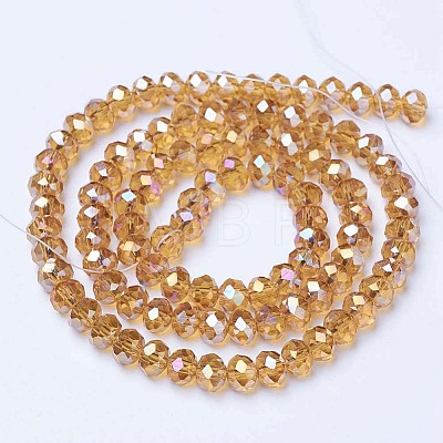 Electroplate Glass Beads Strands X-EGLA-A034-T4mm-B05-1