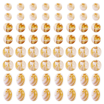 200Pcs Opaque Acrylic European Beads OACR-TA0004-71-1