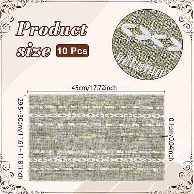 10Pcs Linen Cotton Heat Insulation Coasters AJEW-GO0005-54B-1
