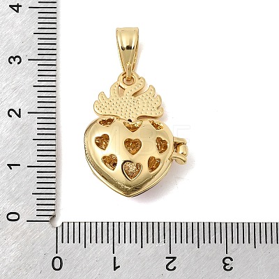 Brass Micro Pave Cubic Zirconia Locket Pendants KK-H267-027G-02-1