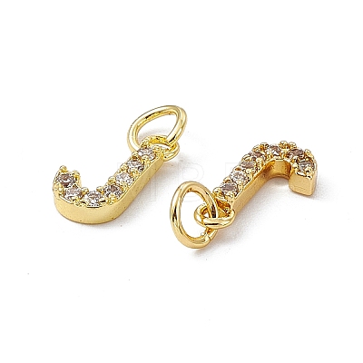 Real 18K Gold Plated Brass Micro Pave Clear Cubic Zirconia Charms KK-E068-VB452-J-1