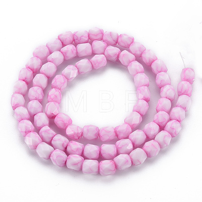 Opaque Baking Painted Glass Beads Strands EGLA-N006-008-A01-1