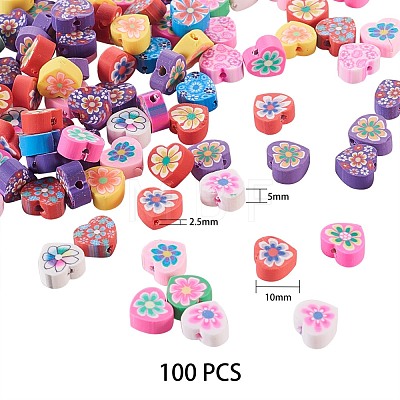 100Pcs Handmade Polymer Clay Beads sgCLAY-SZ0001-09-1