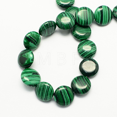 Flat Round Synthetic Malachite Beads Strands X-G-S110-11-1