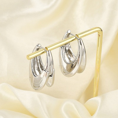 Brass Hoop Earrings for Women LS-EJEW-U041-04P-1