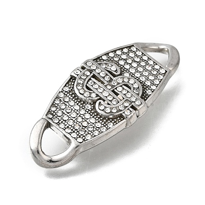 304 Stainless Steel Crystal Rhinestone Connector Charms STAS-M119-06C-AS-1