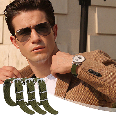 3Pcs Nylon Watch Bands AJEW-OC0015-63B-1