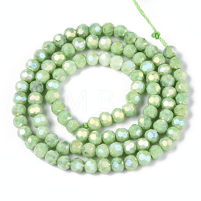 Anti-Tarnish Electroplate Glass Beads Strands X-EGLA-T021-4mm-15-09-1