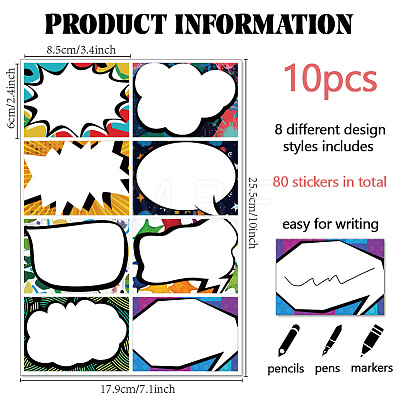 Flower PVC Waterproof Blank Label Stickers STIC-WH0023-007-1