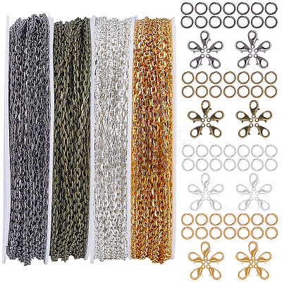DIY Iron Cable Chains Bracelets Necklaces Making Kits DIY-SP0002-14B-1