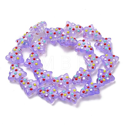 Handmade Bumpy Glass Beads Strands LAMP-F032-08M-1