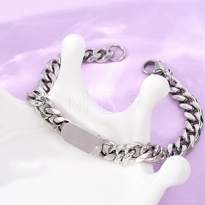 667 Stainless Steel Oval Link Bracelets BJEW-F529-11P-1