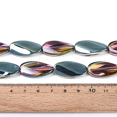 Electroplate Transparent Glass Beads Strands EGLA-N055-02I-1
