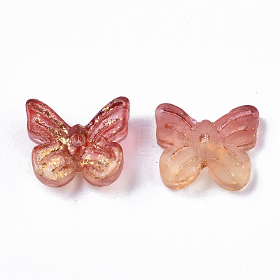 Two Tone Transparent Spray Painted Glass Charms GLAA-N035-08A-G02-1