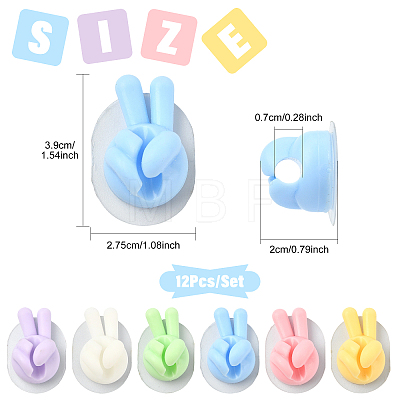 Yeah Gesture Thumb Shape Plastic Cable Organizer Clips PL-FZCA1FC-01B-1