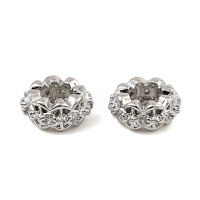 Brass Micro Pave Cubic Zirconia Beads KK-C155-14P-1