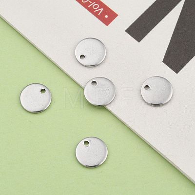 304 Stainless Steel Stamping Blank Tag Flat Round Charms Pendants STAS-Q171-04-1