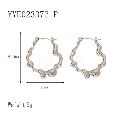 French Vintage Stainless Steel Hoop Earrings YQ8592-9-1