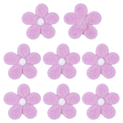 8Pcs Daisy Flower Wool Felt Fabric Costume Accessories AJEW-PH0008-82C-1