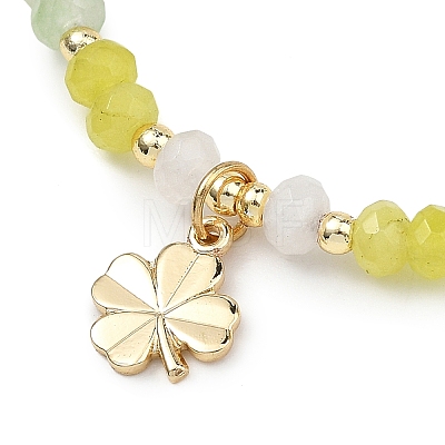 Clover Brass Charm Bracelets BJEW-JB13636-1