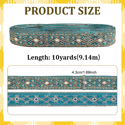 Ethnic Style Polyester Ribbon OCOR-WH0003-084A-1