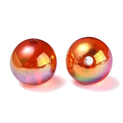 UV Plating Rainbow Iridescent Acrylic Beads PACR-E001-03-1