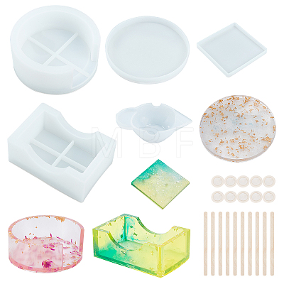 SUPERFINDINGS Cup Mat Silicone Molds Sets DIY-FH0002-21-1
