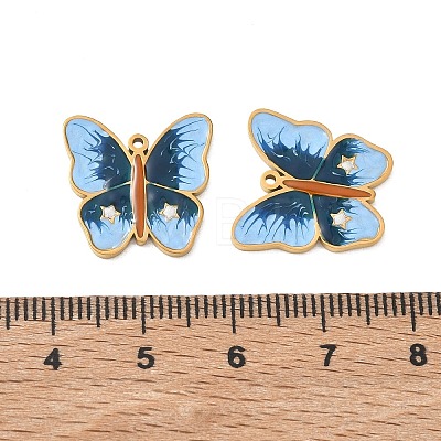 304 Stainless Steel Enamel Pendants SA-CBA49D2-07G-01-1