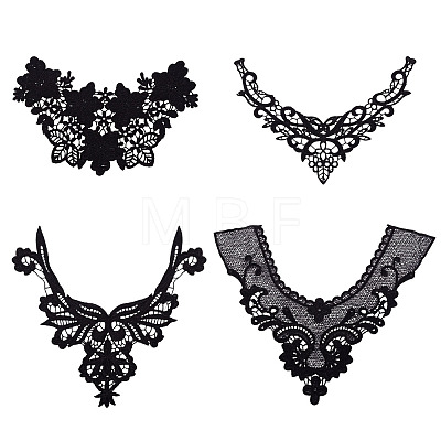 4Pcs 4 Styles Polyester Computerized Embroidery Collar DIY-TA0015-70-1