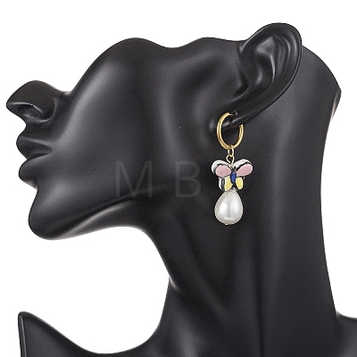 304 Stainless Steel Butterfly Hoop Earrings EJEW-JE06746-1
