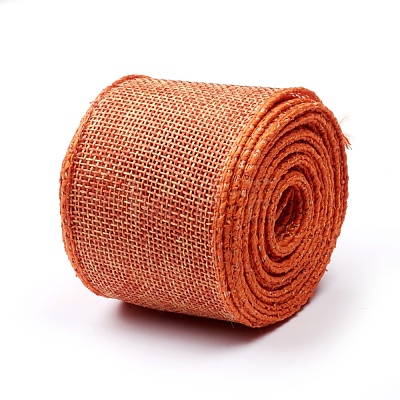 Polyester Imitation Linen Wrapping Ribbon X-DIY-WH0161-97A-02-1