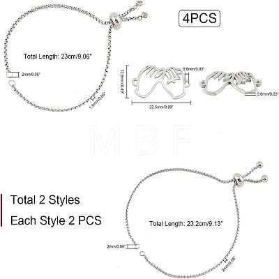 DIY Stainless Steel Slider Bracelets Making Kits DIY-UN0001-91-1