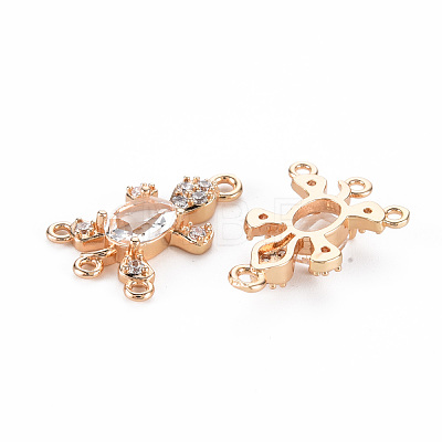 Rack Plating Brass Micro Pave Clear Cubic Zirconia Chandelier Component Links KK-T060-50-RS-1