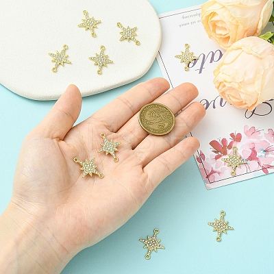 10Pcs Zinc Alloy Crystal Rhinestone Connector Charms ALRI-YW0001-43-1