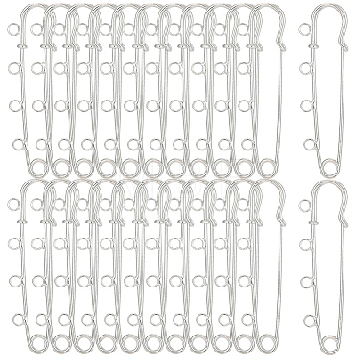 30Pcs Iron Brooch Findings IFIN-SC0002-10B-P-1