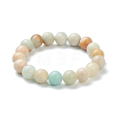 Natural Amazonite Beaded Stretch Bracelets BJEW-D446-D-31-1