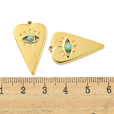 Natural Turquoise Heart Eye Pendants STAS-L278-114G-03-1