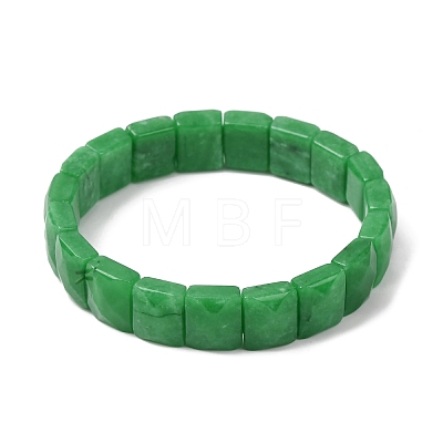 Dyed Natural White Jade Beaded Stretch Bracelets for Unisex G-K303-02P-03-1